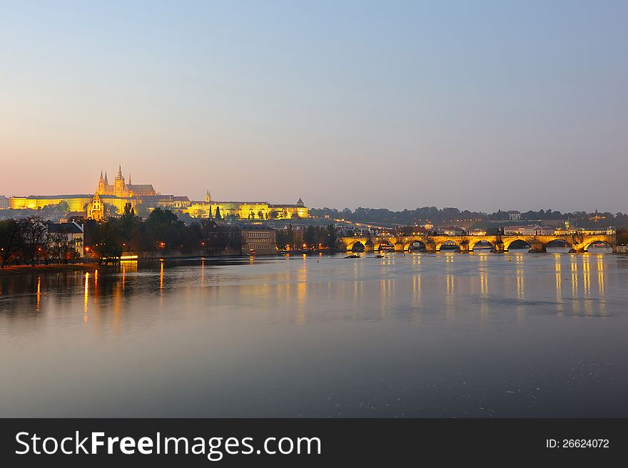 The Prague Castle and the Charles Bridge