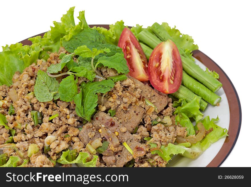 Thai Spicy minced meat salad