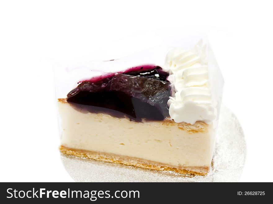 Blueberry Cheesecake with coffee or another drink