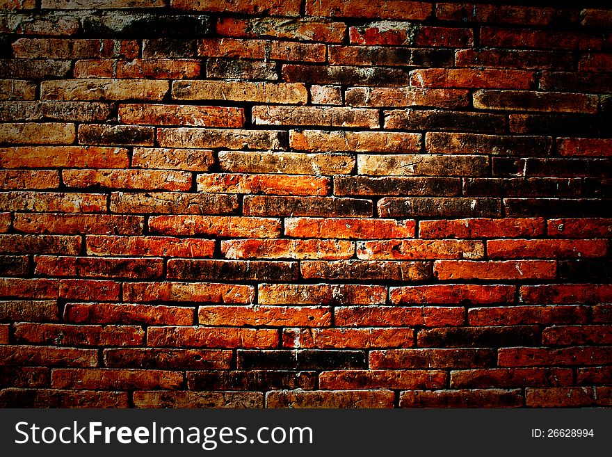 Red brick wall for texture background