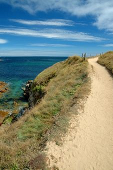 The Path On Seacoast, Quiberon, France Royalty Free Stock Photography