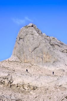 Two Climbers In The Mountains Among The Rocks Stock Photography Two Climbers In The Mountains Among The Rocks Stock Photography