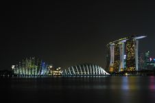 Singapore Night Scenery Stock Photography