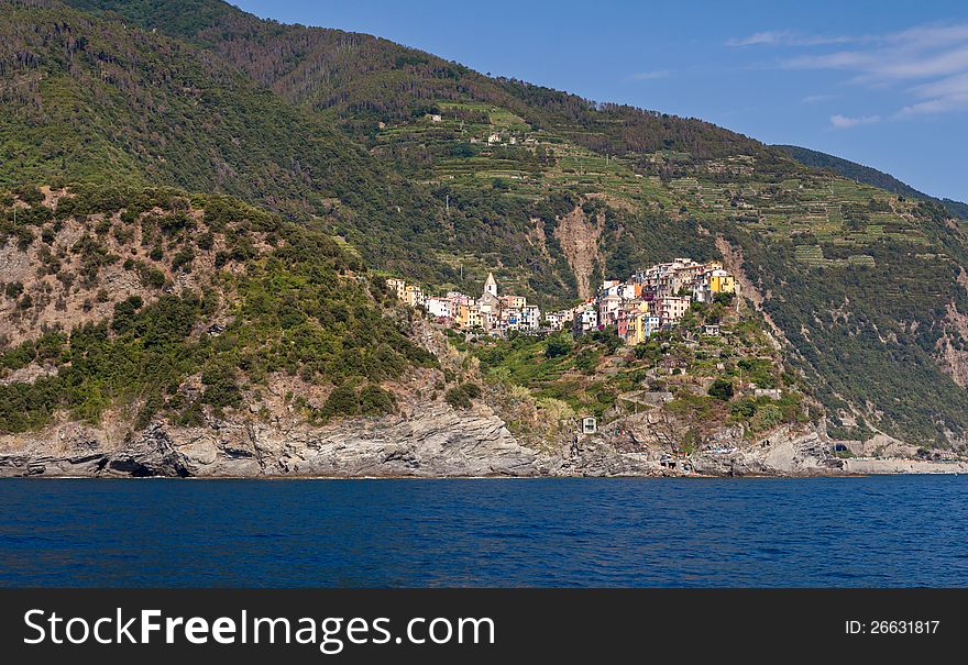 View of Corniglia, Cinque Terre, Italy