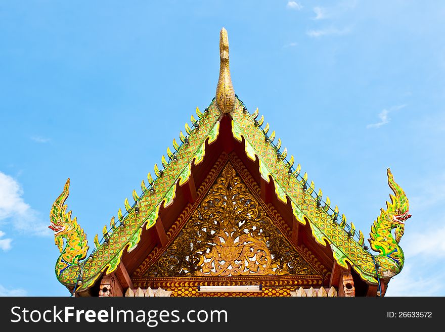 Roof temple buddha in thailand