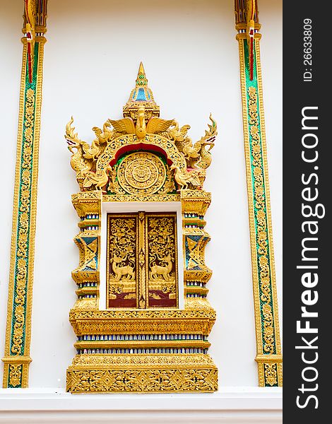 Traditional Thai style window temple. Traditional Thai style window temple