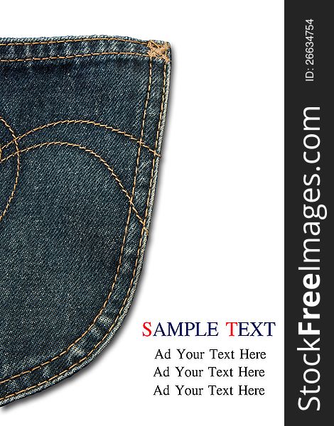 Bluejeans pocket  with sample text