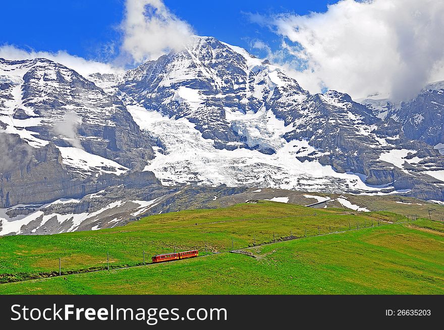 Narrow gauge railway. Switzerland.