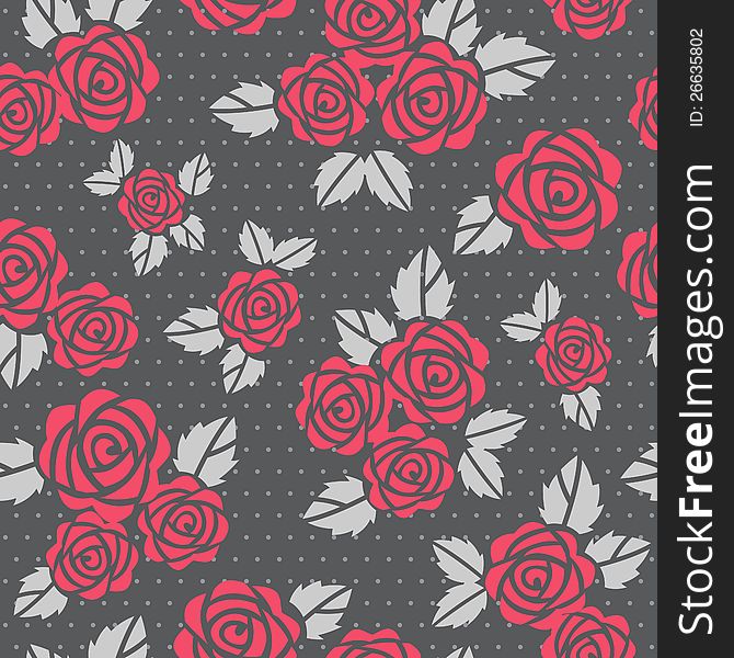 Seamless  Background With Roses