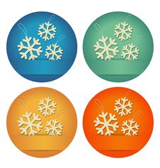 Christmas Bubbles With Crumpled Paper Snowflakes Stock Photos Christmas Bubbles With Crumpled Paper Snowflakes Stock Photos