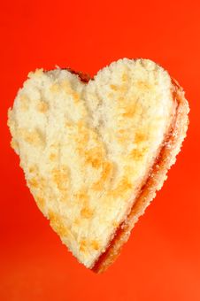 Heart Shaped Jam Sandwich Stock Image