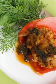 Stuffed Red Bell Pepper Royalty Free Stock Photos Stuffed Red Bell Pepper Royalty Free Stock Photos