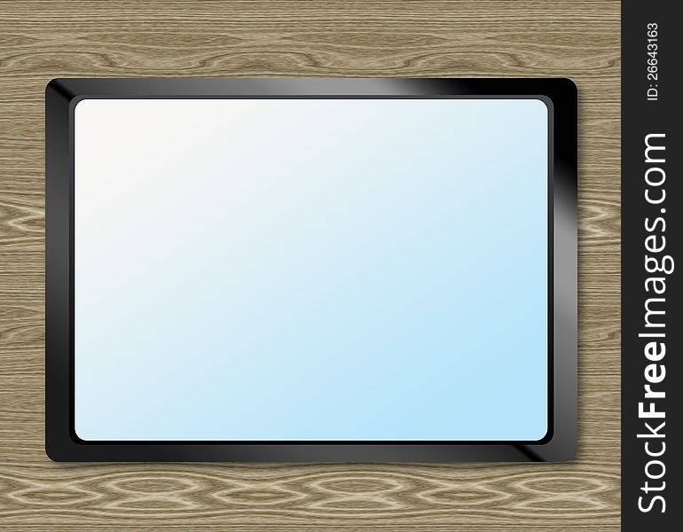 Abstract tablet on the wooden background, texture. Abstract tablet on the wooden background, texture.