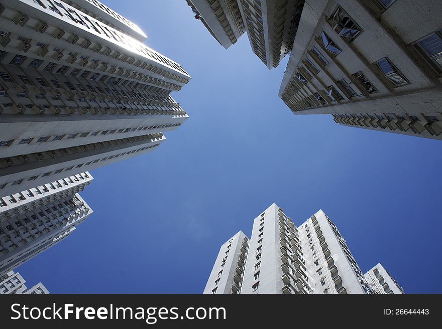 Residential tall buildings at Hong Kong