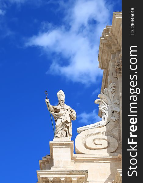 Apostle statue in Cathedral in Syracuse, Sicily