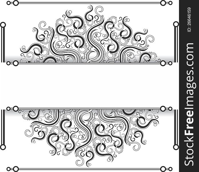 Vector banner in black color