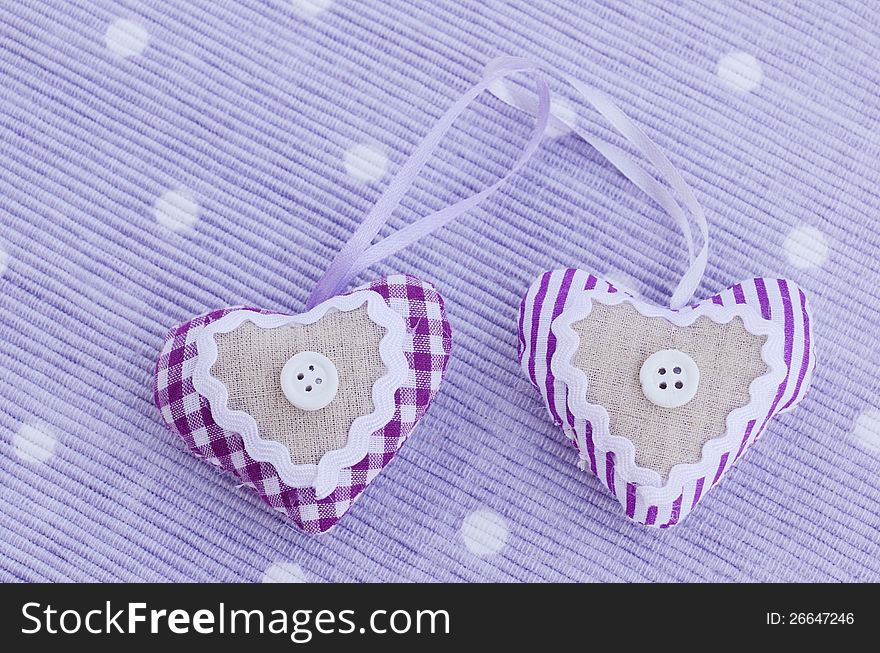 Decorative Aroma Hearts On Lavender Background