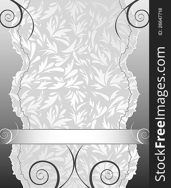 Elegant floral silver background design. Elegant floral silver background design