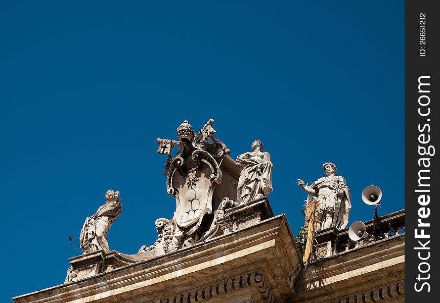 Top of the Colonnade of St.Peter's Basilica in Vatican