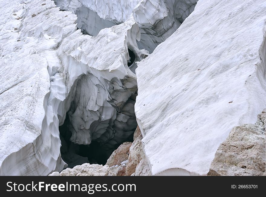 Deep Crack In The Glacier