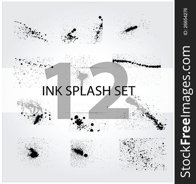 Abstract Vector Ink Splash Set