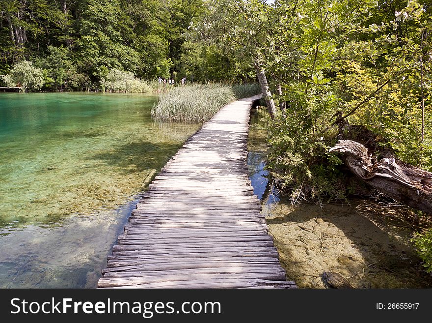 Wooden pathway - Plitvice lakes, Croatia, Europe