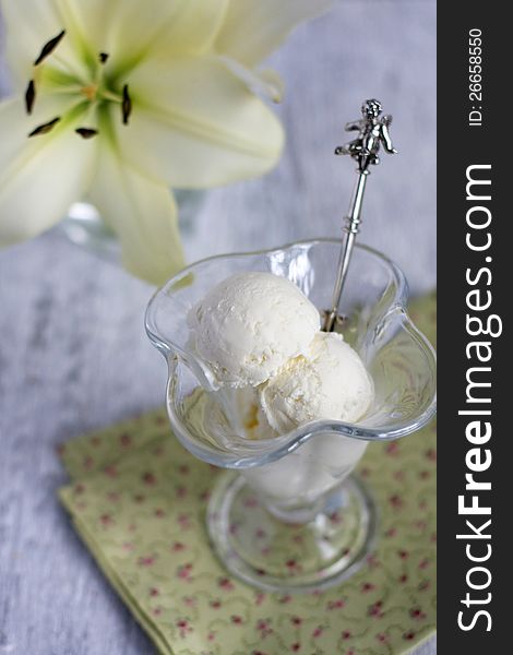 Vanilla Ice Cream in a glass