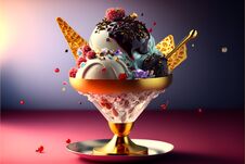 Indulge In The Rich And Creamy Bliss Of Our Homemade Ice Cream Royalty Free Stock Photography