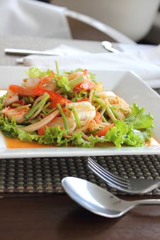 Spicy Seafood Salad Royalty Free Stock Photos