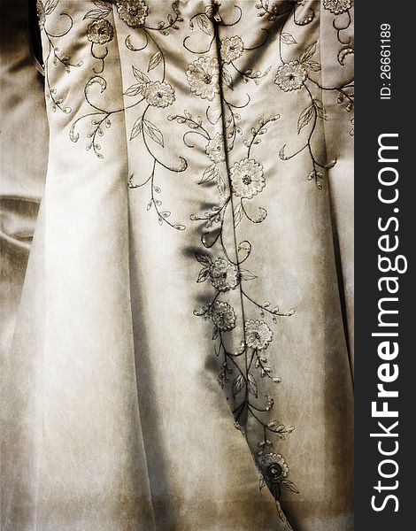 Antique looking beautiful old fashioned wedding dress. Antique looking beautiful old fashioned wedding dress.