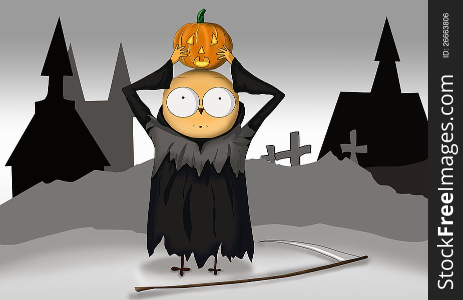 An illustration for halloween feast, worked in photoshop