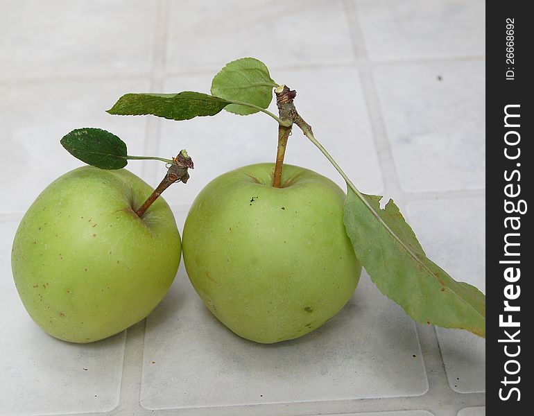 Picture of a Two organic apples