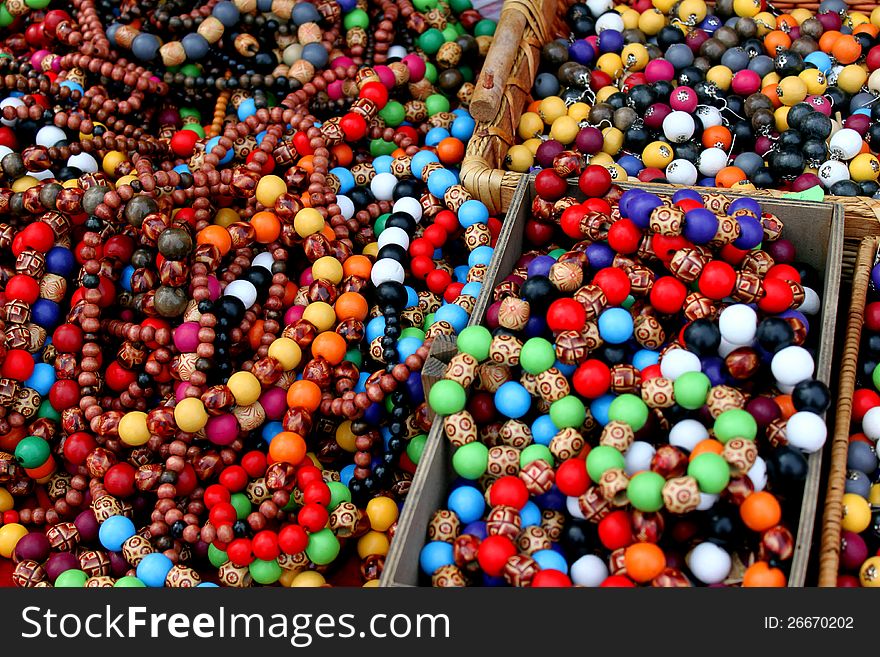 handmade decorative colored beads painted