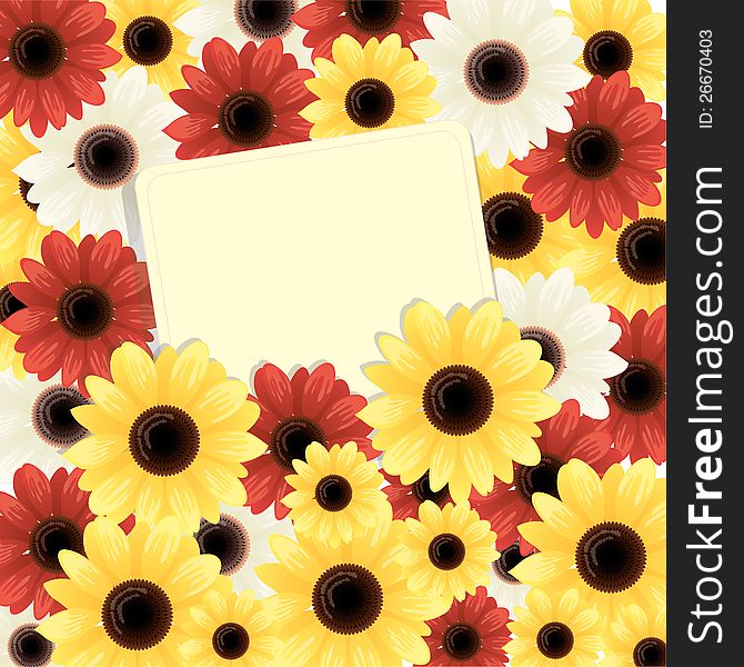 Vector background with flowers and place for text. Vector background with flowers and place for text