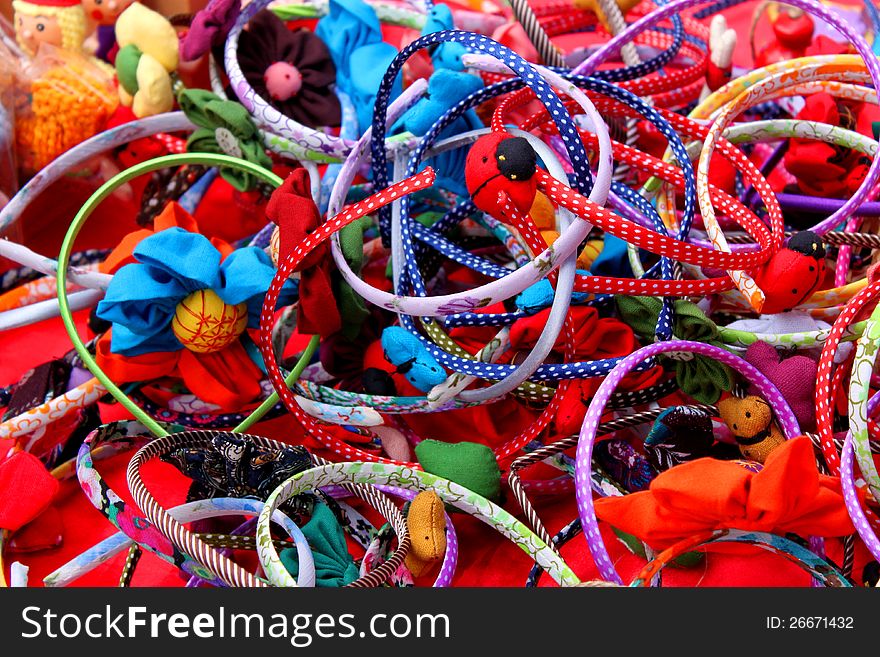 Bracelets and colored ornaments decorative and for women. Bracelets and colored ornaments decorative and for women