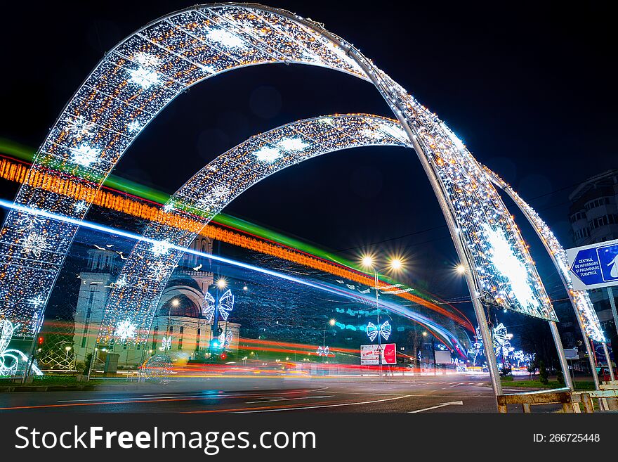 The City Illuminated By The Christmas Celebration