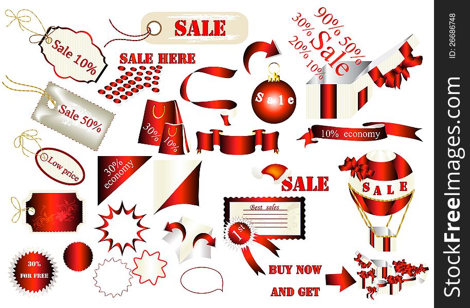 Collection of vector labels for sale design