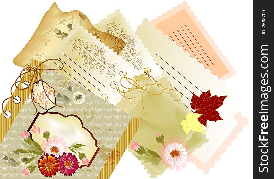 Scrapbooking vector Elegant scrapbooking back with space for text
