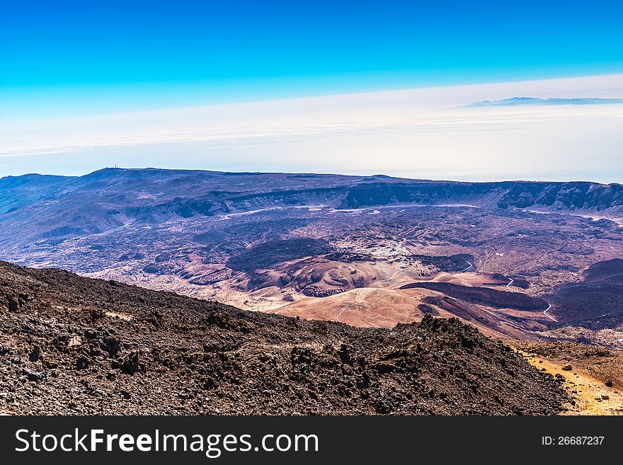 Beautiful Landscape With Mountains Teide