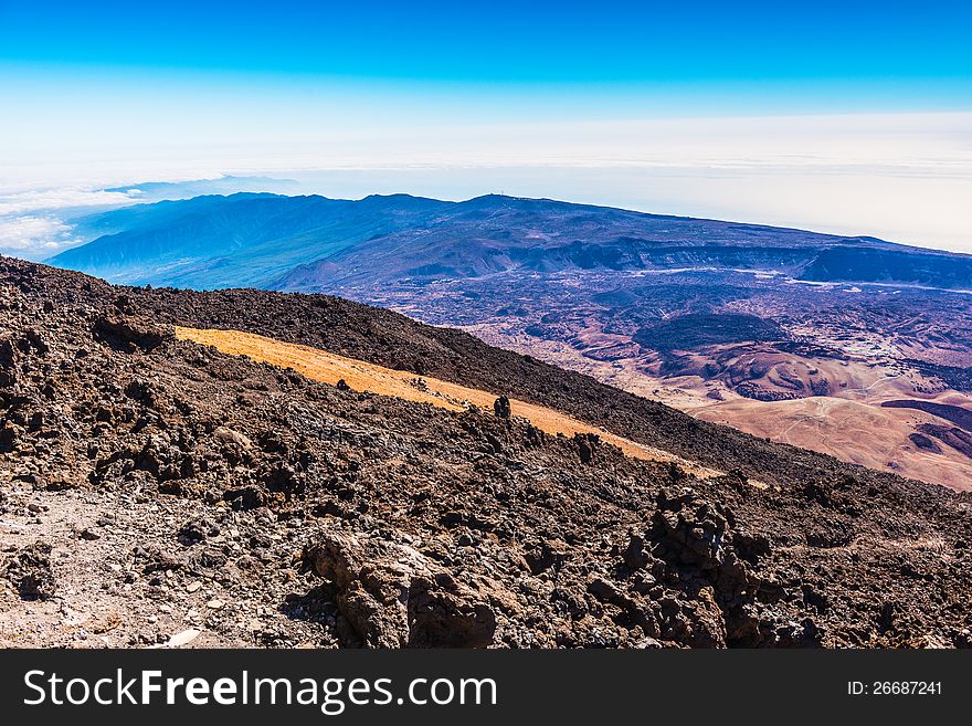 Beautiful landscape with mountains Teide temerife