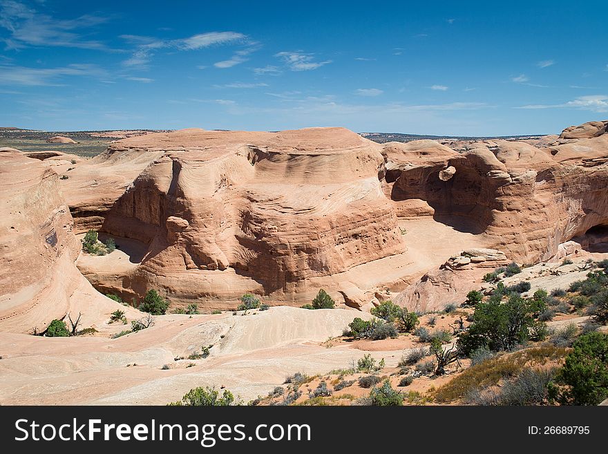 Arches national parck,utah,USA-august 9,2012:landscape of arches national park