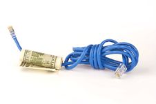 Network Cable And Dollar Stock Image