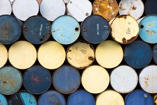 Old Fuel Tanks Stacked Stock Photo Old Fuel Tanks Stacked Stock Photo