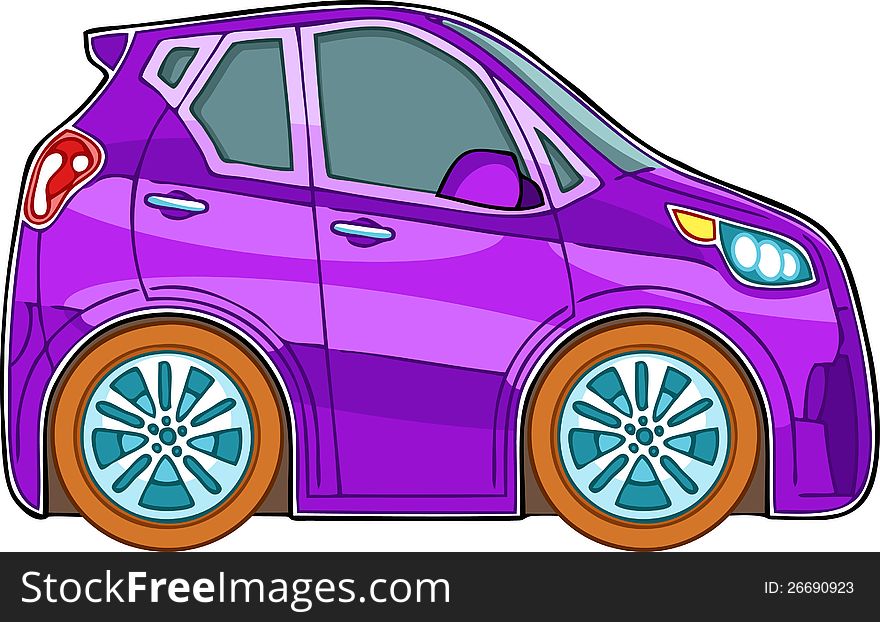 Violet Cartoon Car