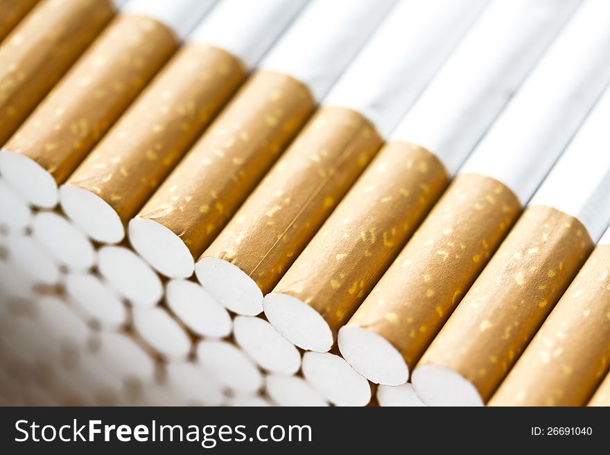 Close-up of cigarettes. Background or texture
