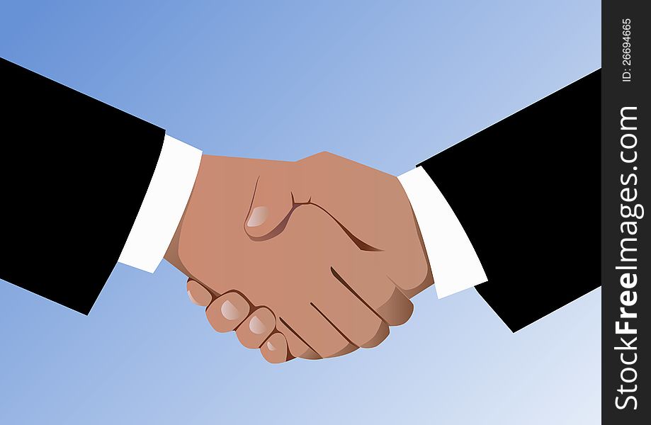 Agreement of businessmen and handshake