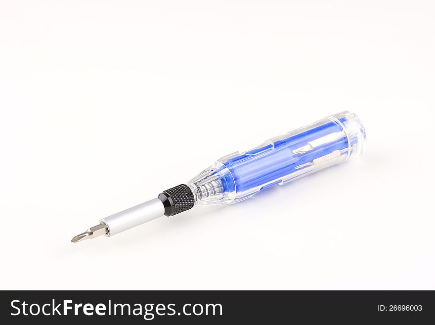 Multifunction screwdriver on isolated background. Multifunction screwdriver on isolated background