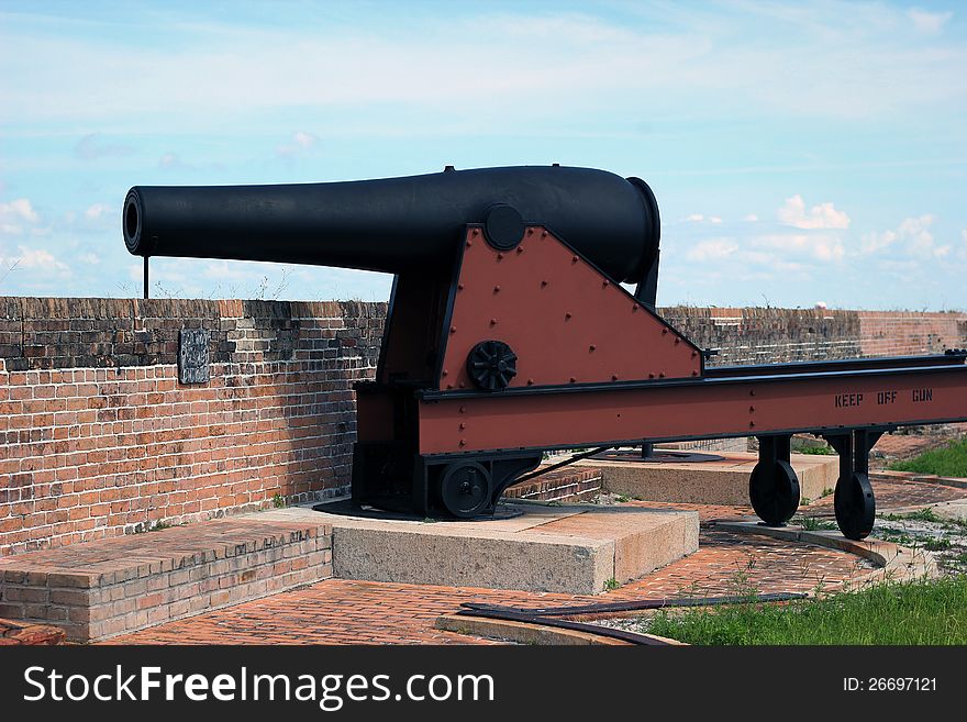 Civil War cannon located at Fort Pickens in Florida.