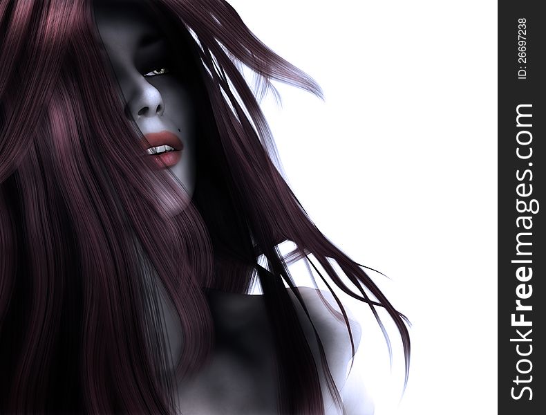 3d digitally rendered illustration of a gothic woman on white. 3d digitally rendered illustration of a gothic woman on white.