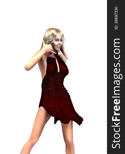 3d digitally rendered image of blond girl danceing. 3d digitally rendered image of blond girl danceing.